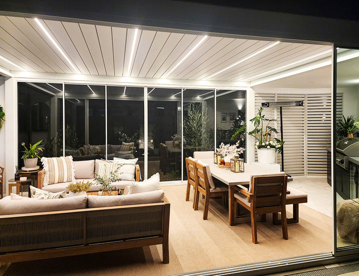 Tasman Motorised Wall Mounted Louvre Roof Aluminium Pergola