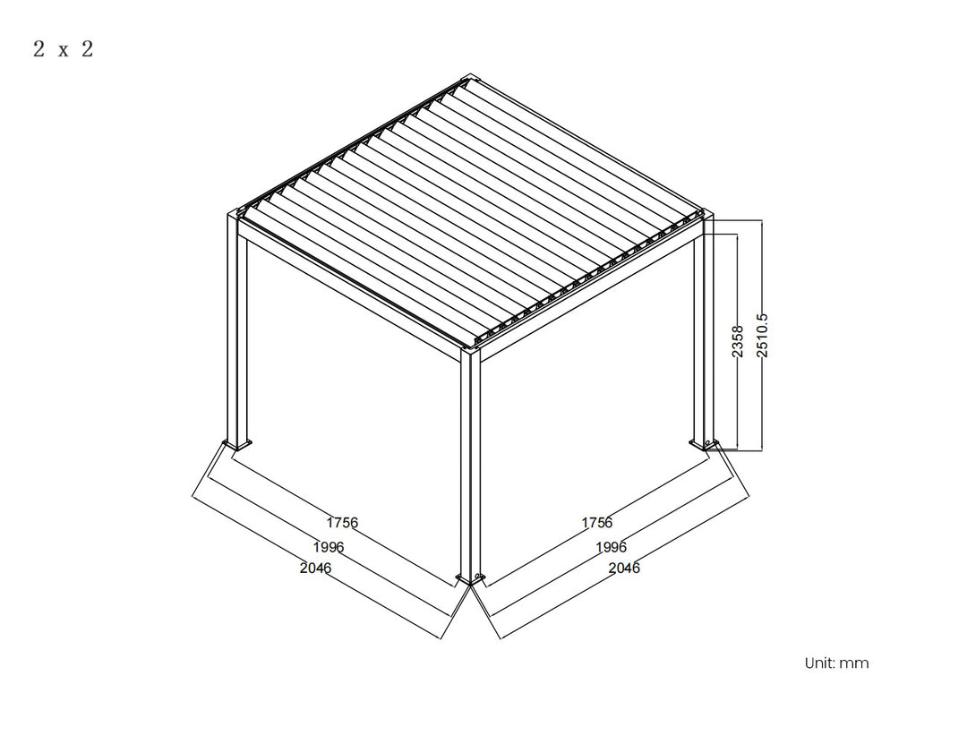 Baltic Manual Freestanding Louvre Roof Aluminium Pergola