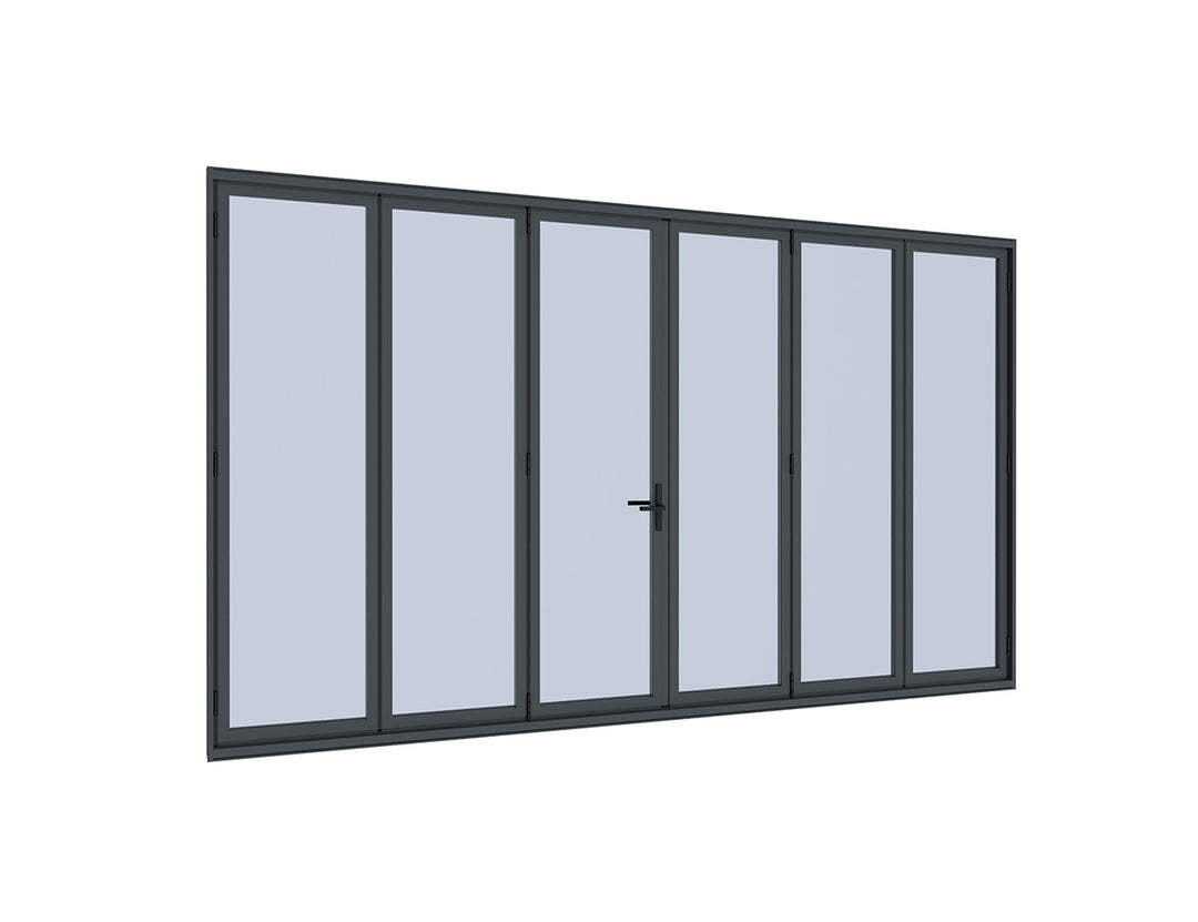 Tasman Freestanding Pergola Bifold Glass Door, Size: 3.7m, Colour: Black