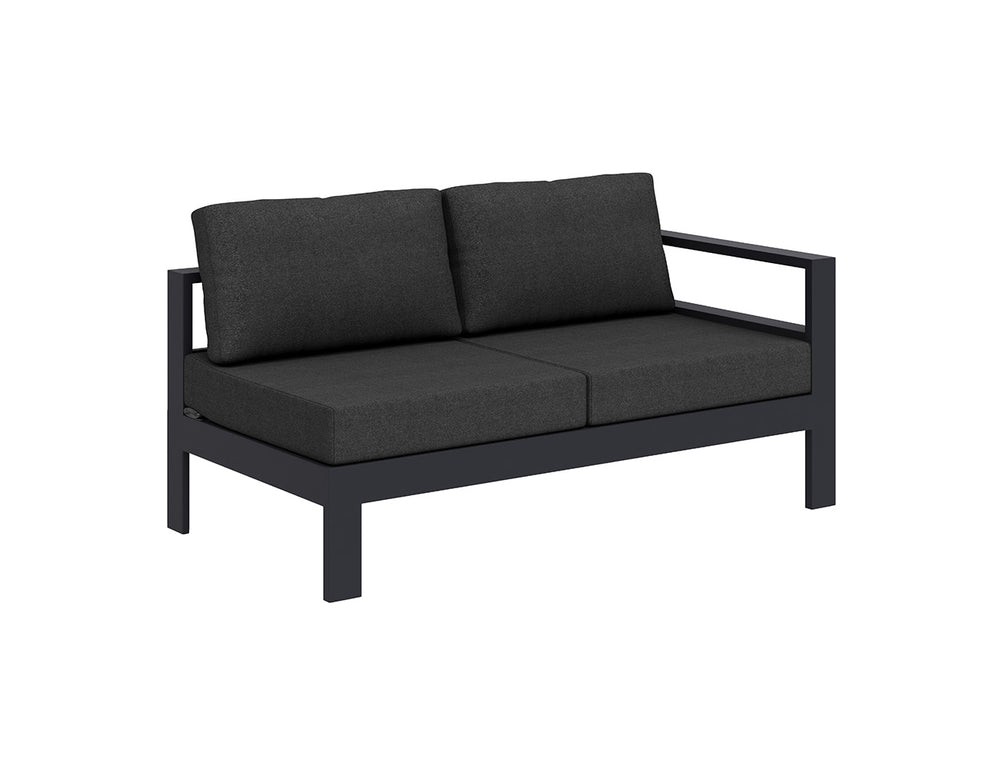 Sandpiper 2.0 Outdoor Sectional Left Arm Loveseat, Colour: Charcoal Grey,