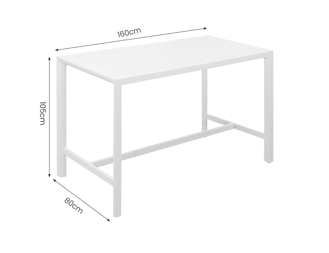 Stratus Outdoor Aluminium Bar Leaner Table, Size: 120cm, Colour: Dark Grey