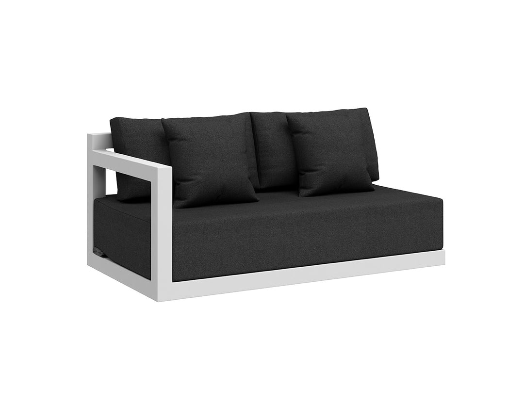 Ibis 2.0 Oversized Outdoor Right Sofa, Colour: White Frame / Grey Fabric,