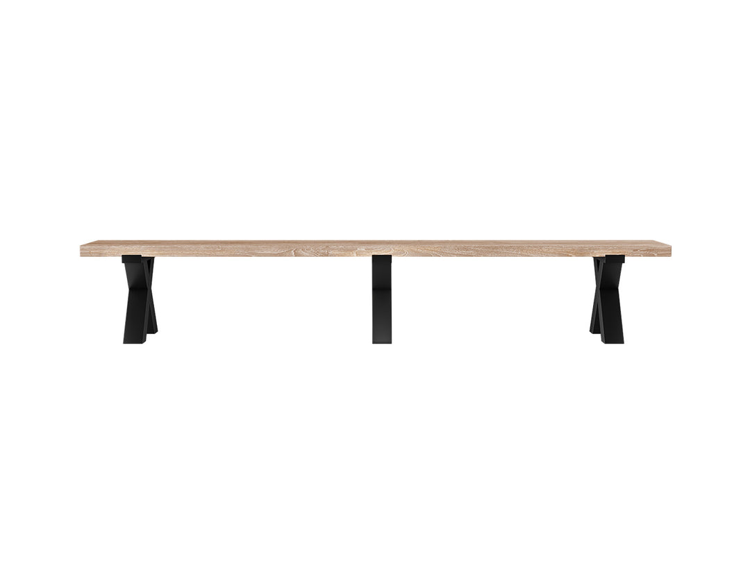 Fortico Teak X-leg Bench Seat 280cm