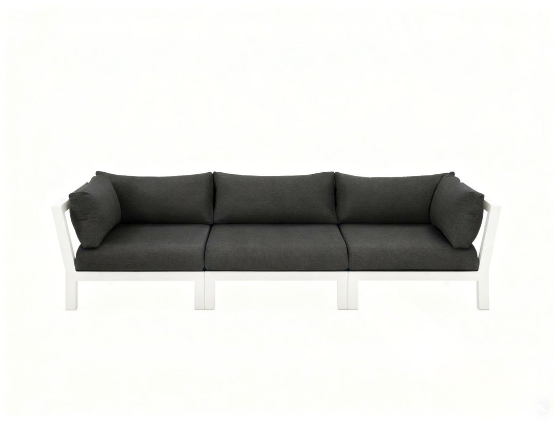 Newport Aluminium Outdoor Armless Sofa Set - 3 Seat