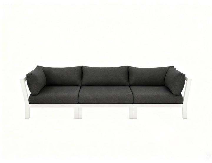 Newport Aluminium Outdoor Armless Sofa Set - 3 Seat