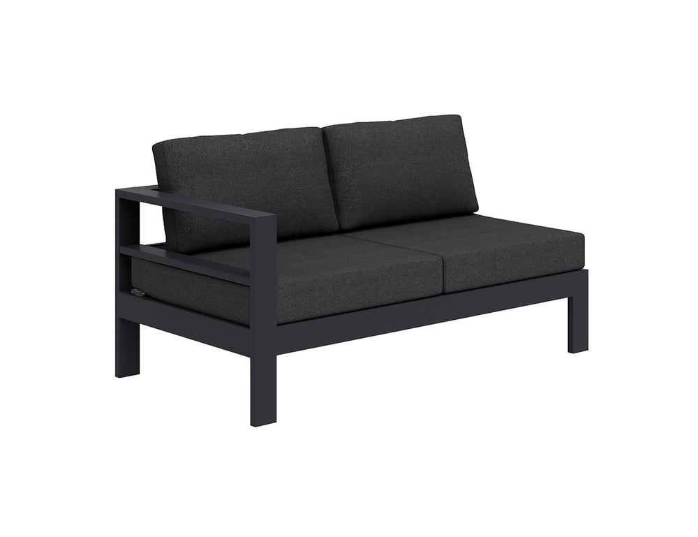 Sandpiper 2.0 Outdoor Sectional Right Arm Loveseat, Colour: Charcoal Grey,