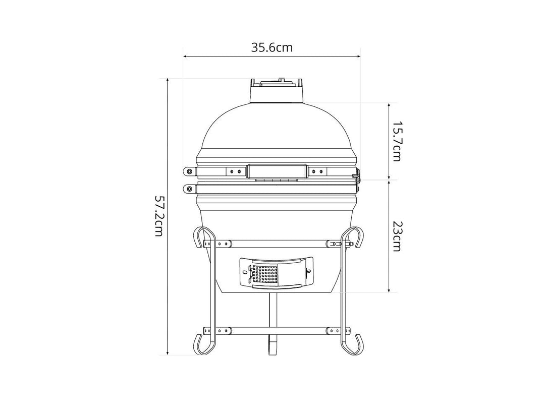 13 - Inch Kamado Ceramic Charcoal Grill With Bonus Accessory Pack