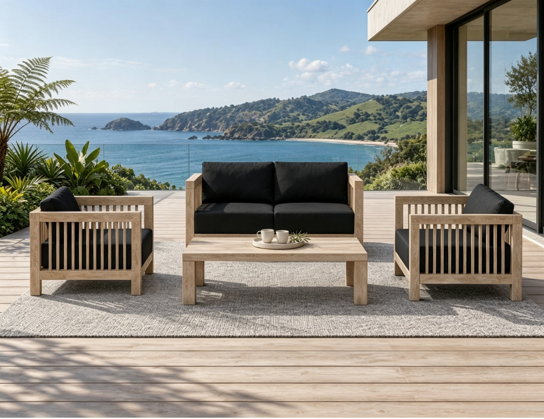 Cardrona Outdoor Teak Sofa Sectional Set - 4 Seat