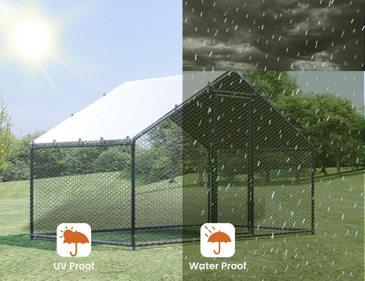Walk-In Chicken Coop Run with UV Cover - 300x200x200cm