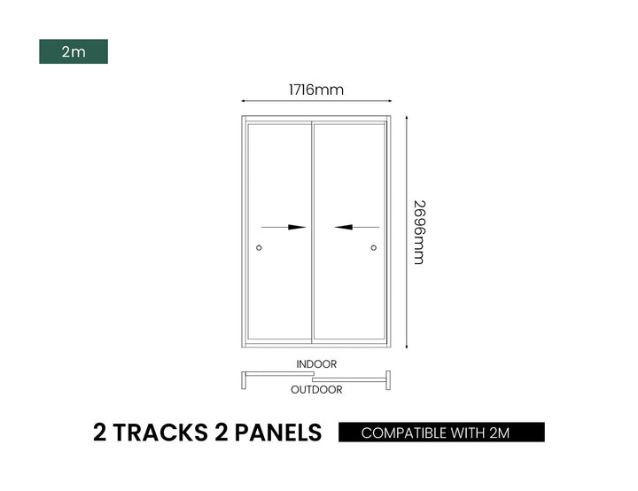 Frameless Glass Sliding Door for Caribbean & Caspian Wall Mounted Pergola
