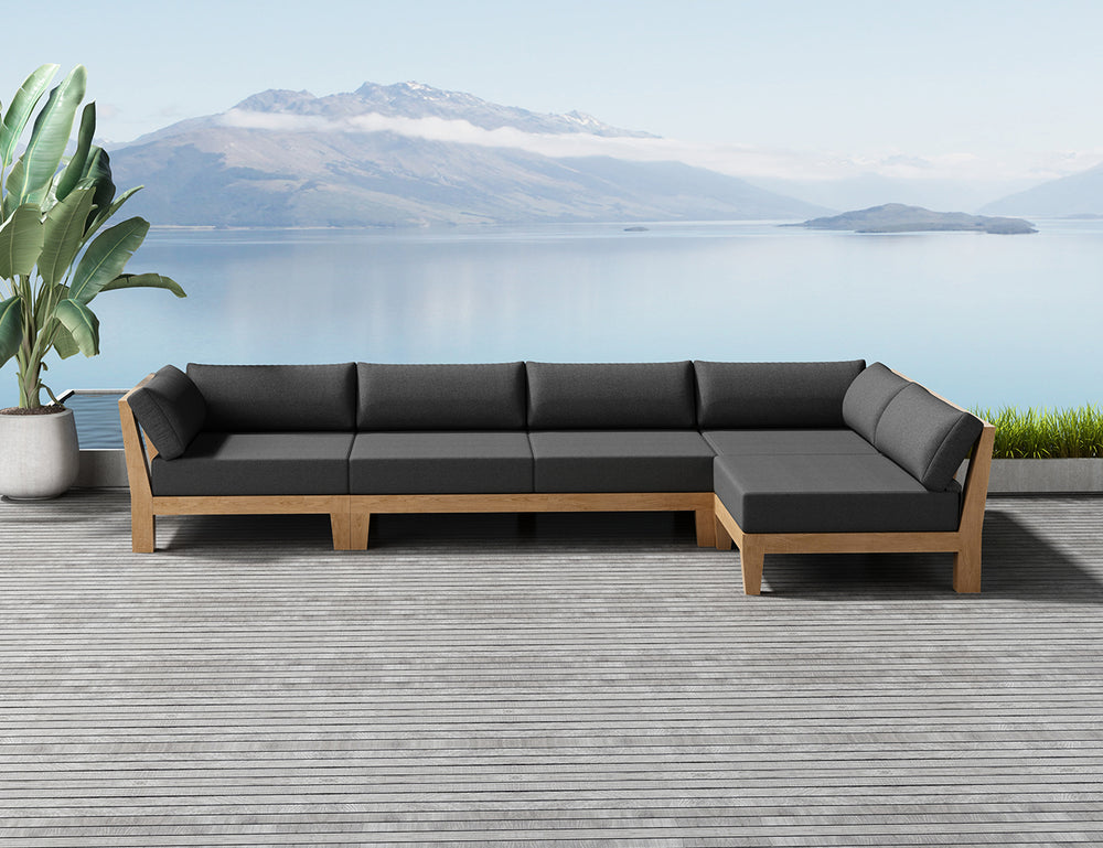 Newport Teak Outdoor Sofa L Sectional - 5 Seat, ,