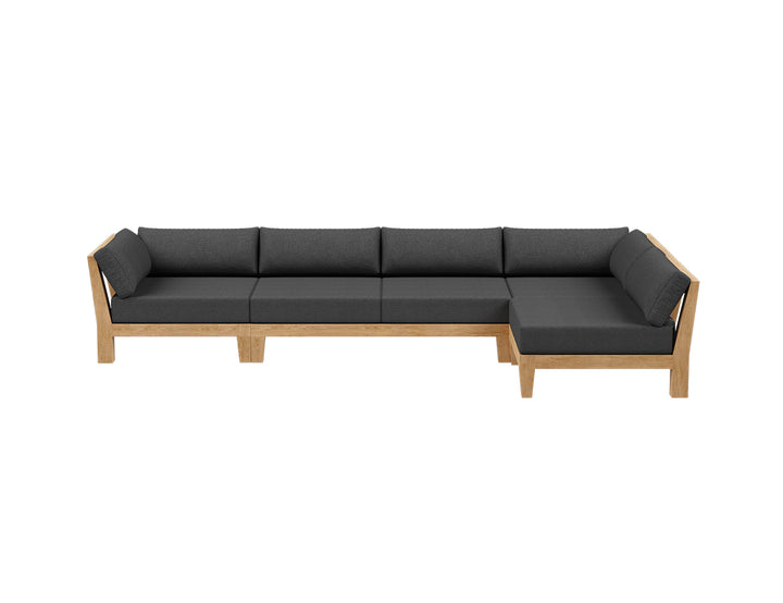 Newport Teak Outdoor Sofa L Sectional - 5 Seat, ,