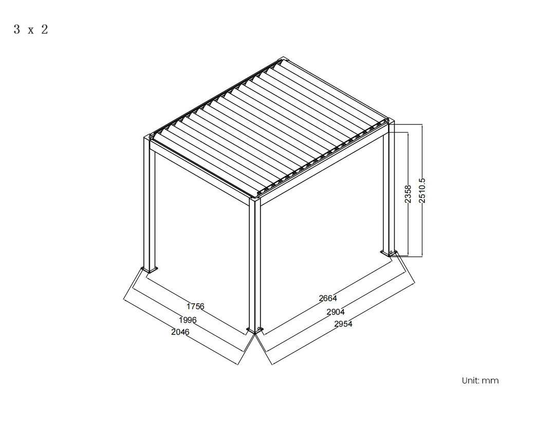 Baltic Manual Freestanding Louvre Roof Aluminium Pergola