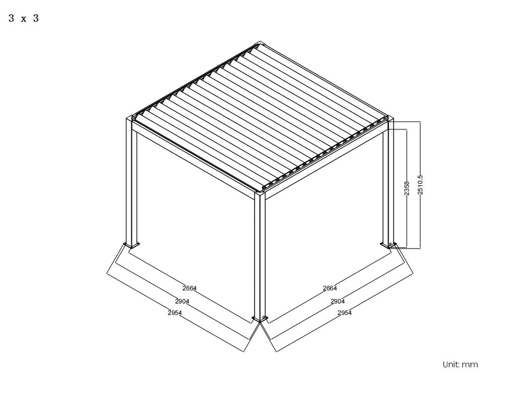 Baltic Manual Freestanding Louvre Roof Aluminium Pergola