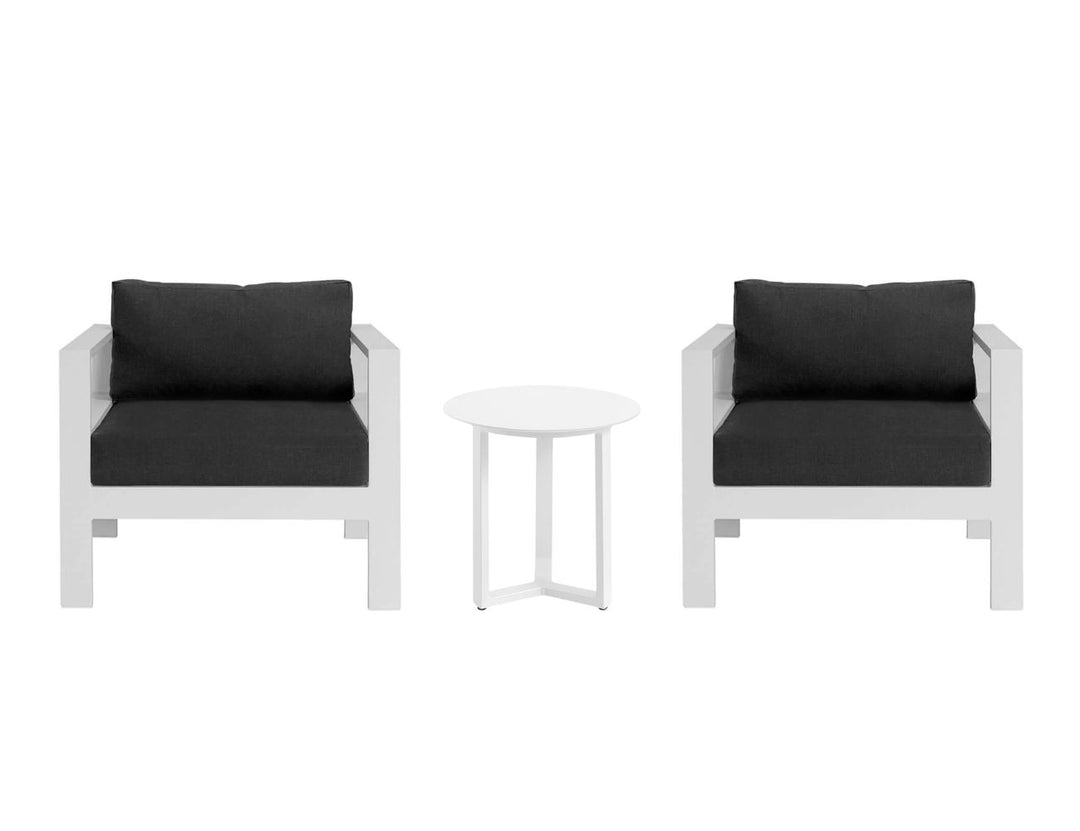Sandpiper 2.0 Outdoor Conversation Set With Round Coffee Table- 3PCS