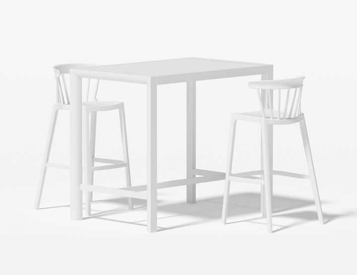 Stratus Table With Aria Chairs 3-Piece Outdoor Bar Set