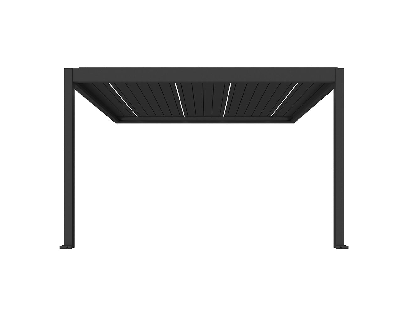 Caribbean Motorised Wall Mounted Louvre Roof Aluminium Pergola, Size: 4 x 3.9m, Colour: Black