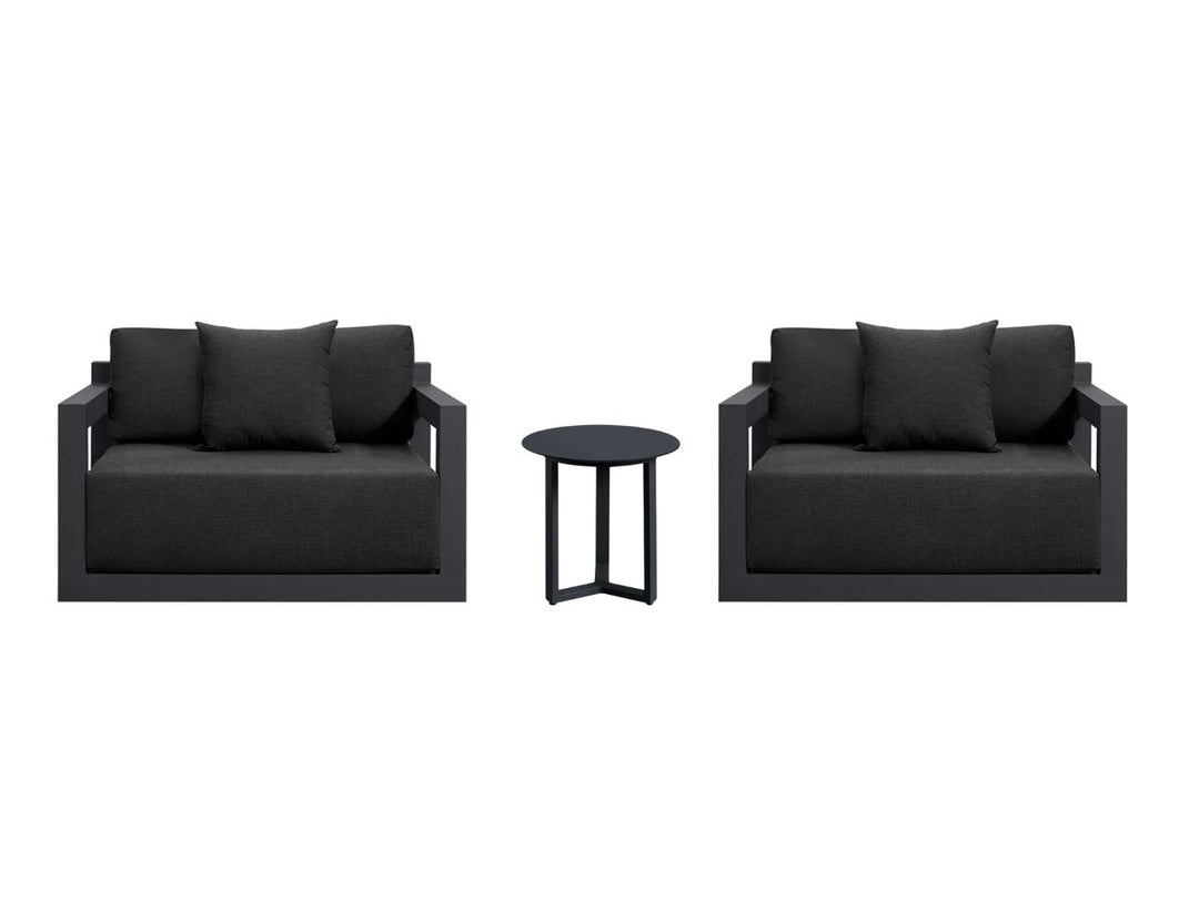 Ibis 2.0 Outdoor Conversation Set With Round Coffee Table- 3PCS