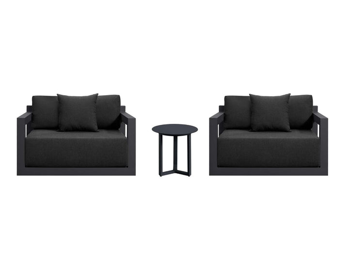 Ibis 2.0 Outdoor Conversation Set With Round Coffee Table- 3PCS