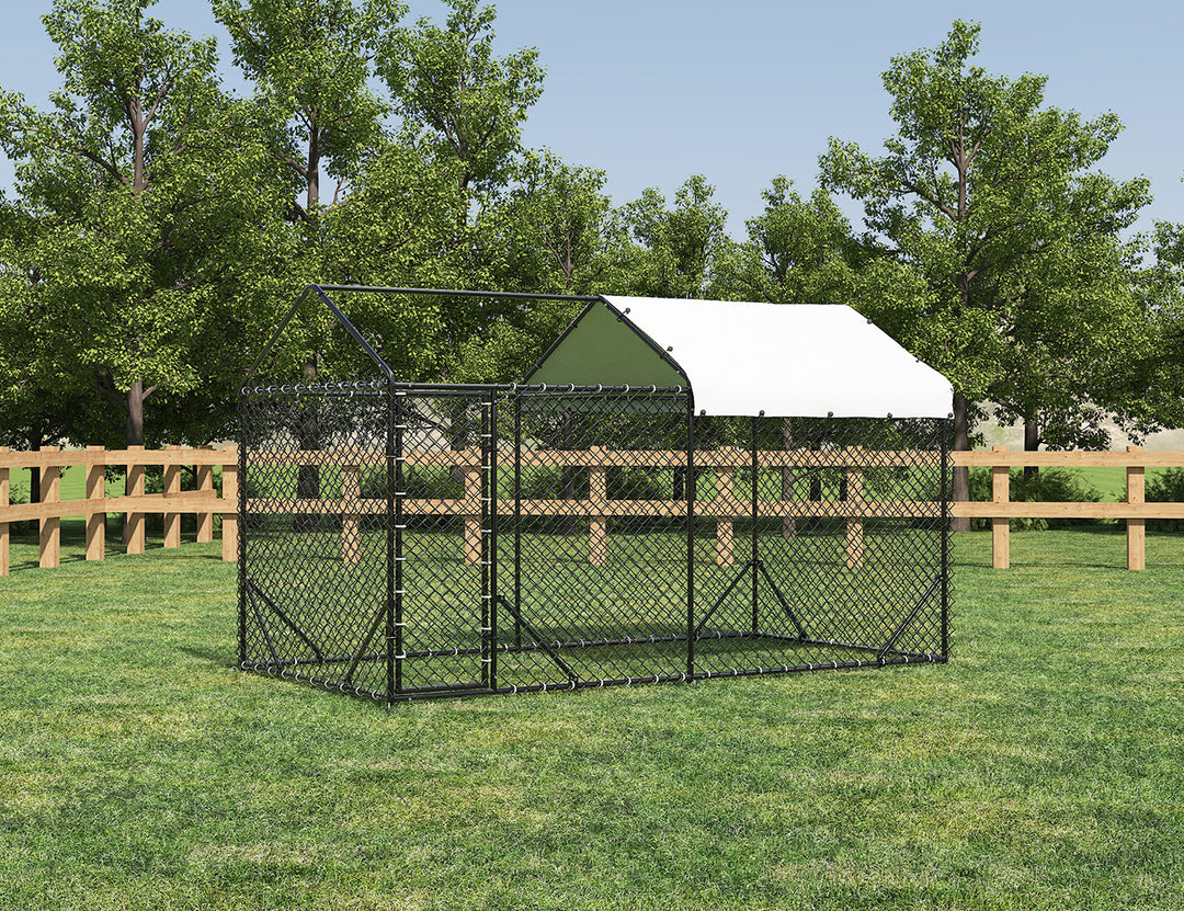 Outdoor Dog Run - 196x389x230cm, Upgraded Mesh and Frame for Extended Durability