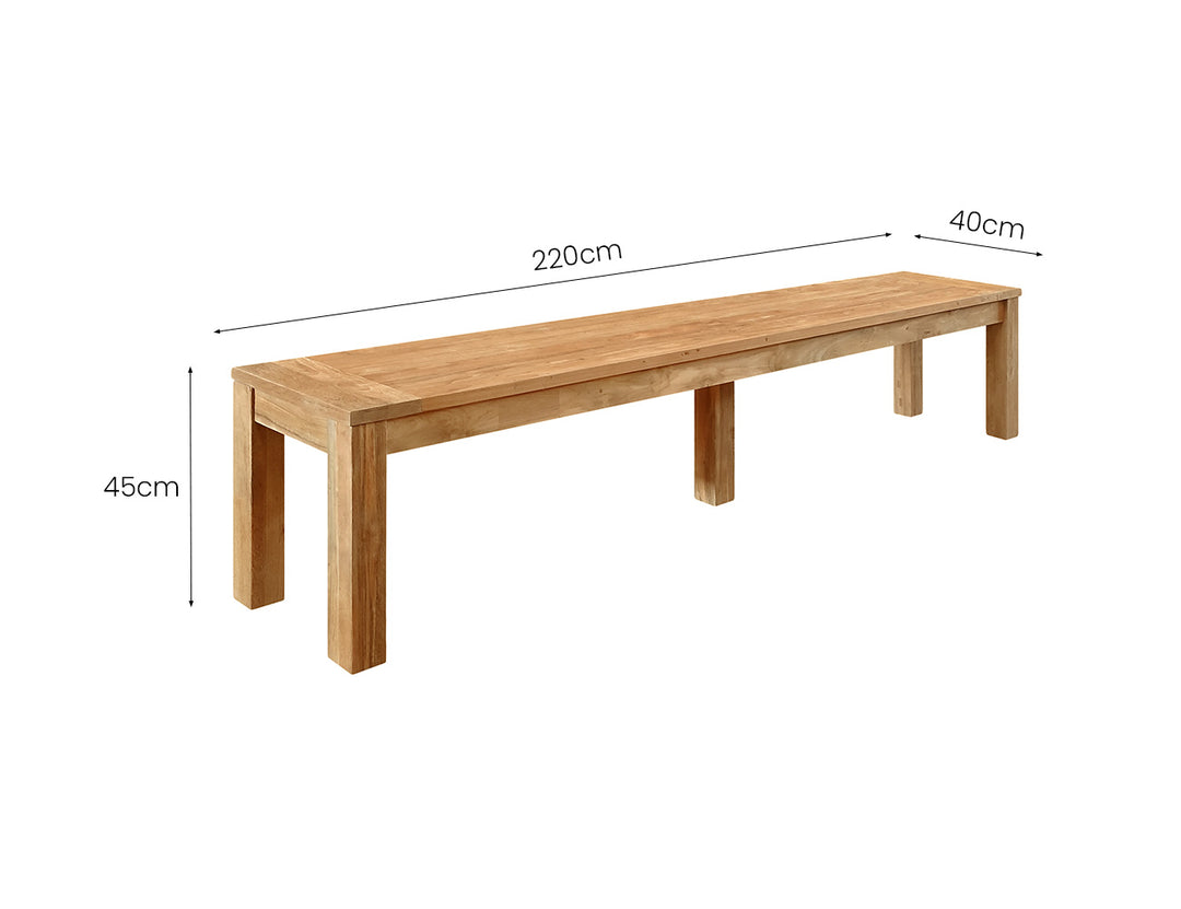 Ankola Teak Outdoor Bench 220cm