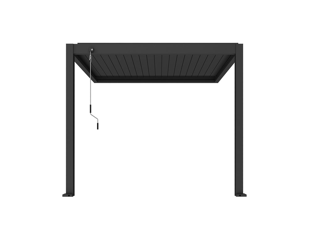 Atlantic Manual Wall Mounted Louvre Roof, Size: 3 x 3m, Colour: Black