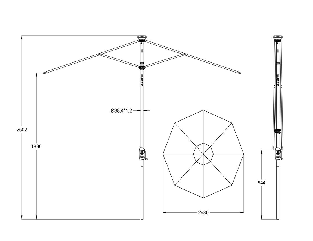 Altek 3m Round Market Umbrella