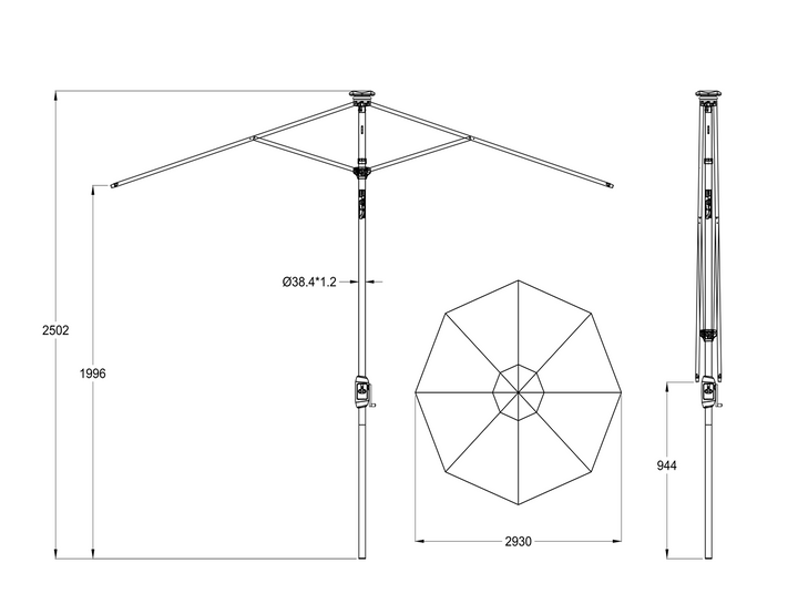 Altek 3m Round Market Umbrella