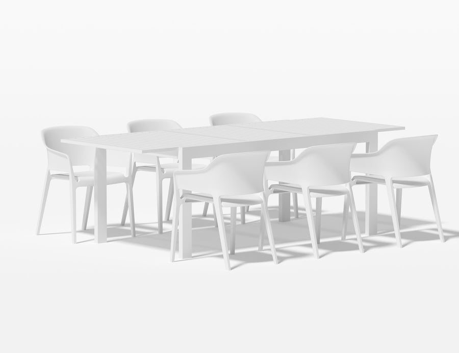 Cumulus Extension Table With Anna Chairs 7-Piece Dining Set