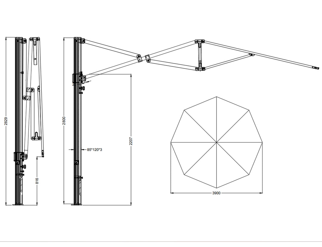 Alabaster 4m Round Cantilever Umbrella