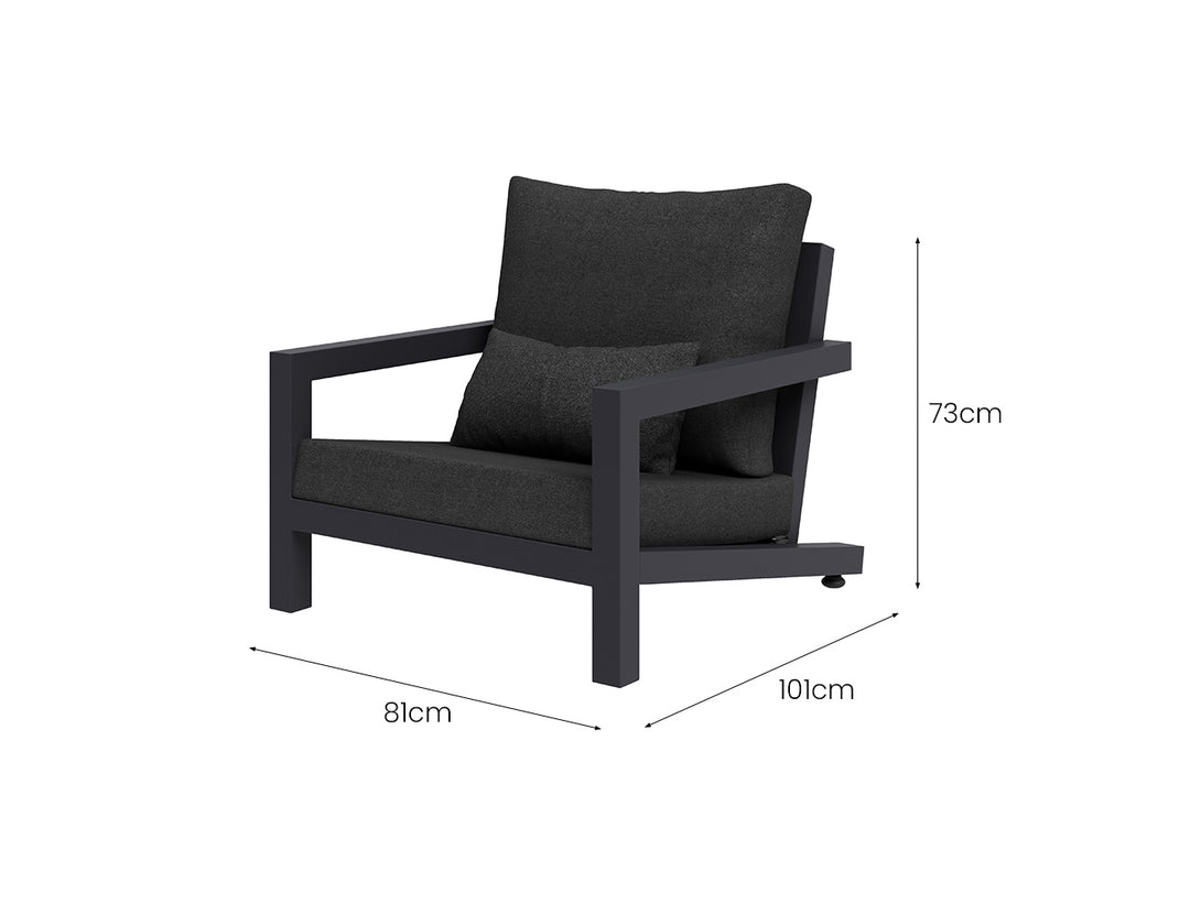 Viana 2.0 Aluminium Outdoor Armchair1, Colour: Charcoal Grey,