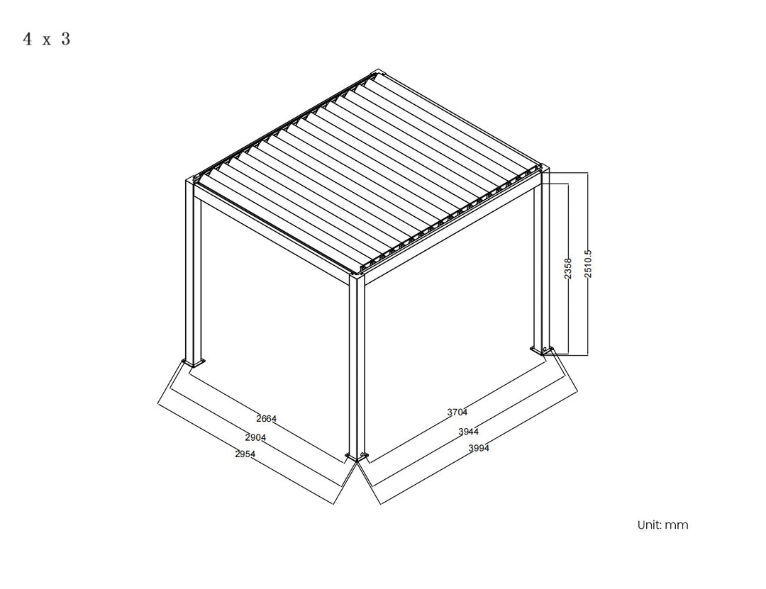 Baltic Manual Freestanding Louvre Roof Aluminium Pergola