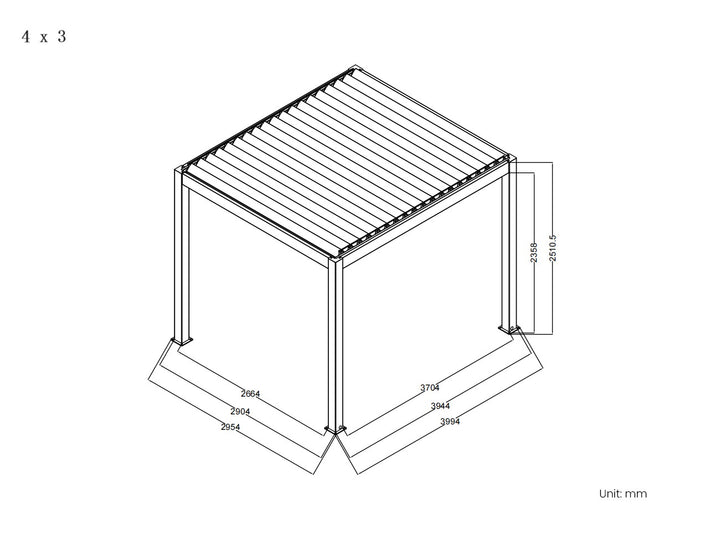 Baltic Manual Freestanding Louvre Roof Aluminium Pergola