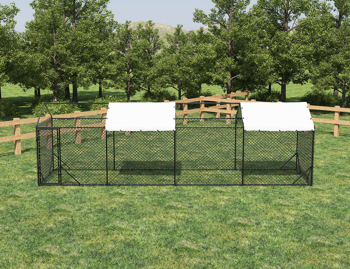 Outdoor Dog Run - 196x776x230cm, Upgraded Mesh and Frame for Extended Durability