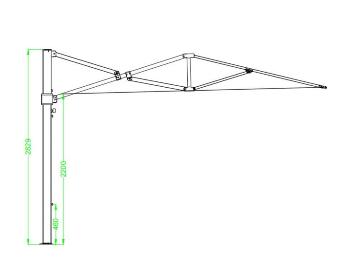 Alabaster 4m Square Cantilever Umbrella