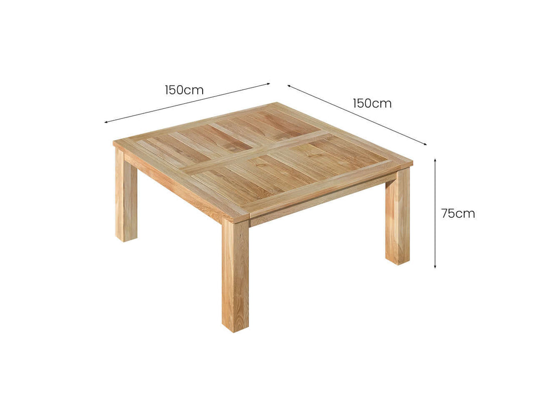 Juniper Teak Square Dining Table 150cm