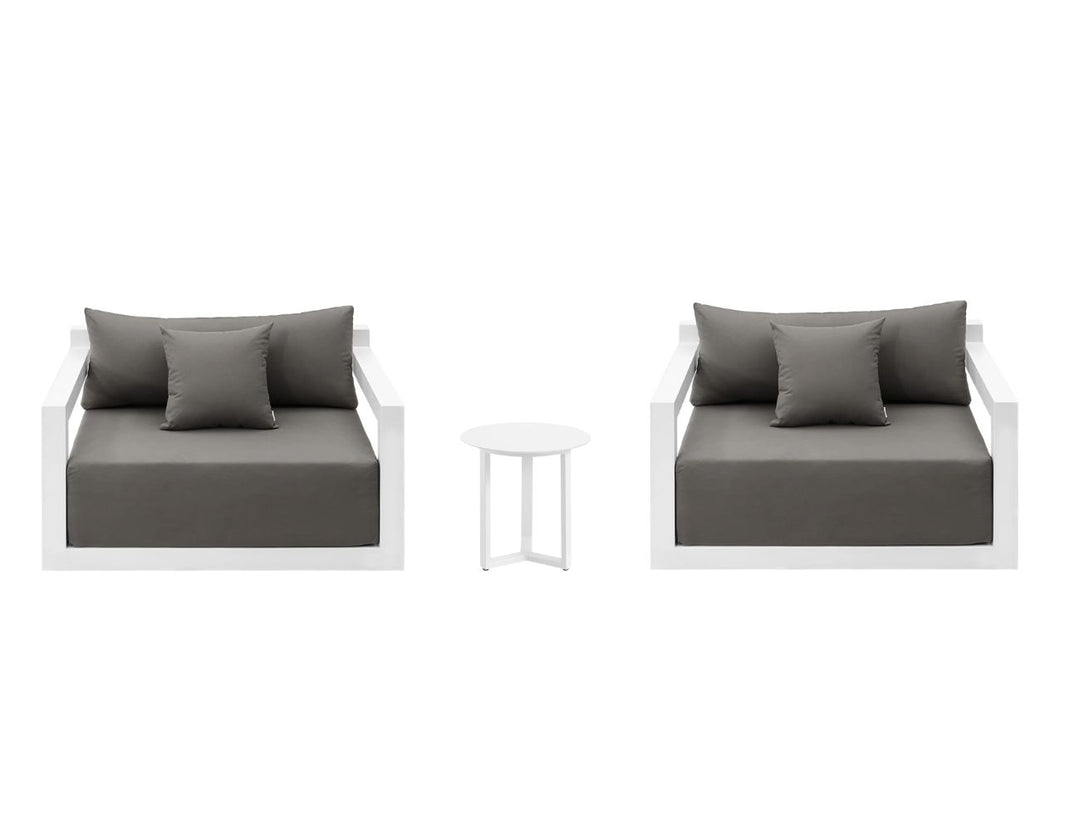 Ibis 2.0 Outdoor Conversation Set With Round Coffee Table- 3PCS