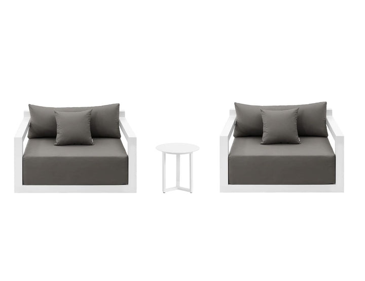 Ibis 2.0 Outdoor Conversation Set With Round Coffee Table- 3PCS