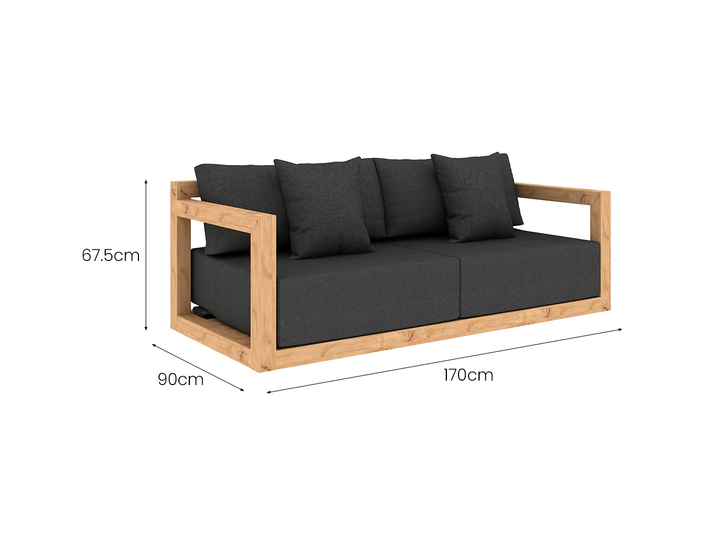 Ibis Outdoor Teak Sofa Sectional Loveseat Set  - 3pcs