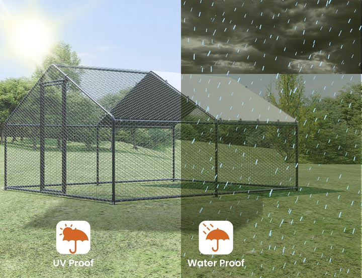 Walk-In Chicken Coop Run with UV Cover - 300x400x200cm