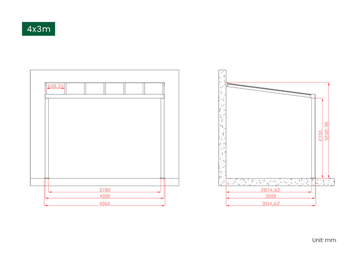 Coastal Patio Cover Collection, Size: 3 x 3m, Colour: White