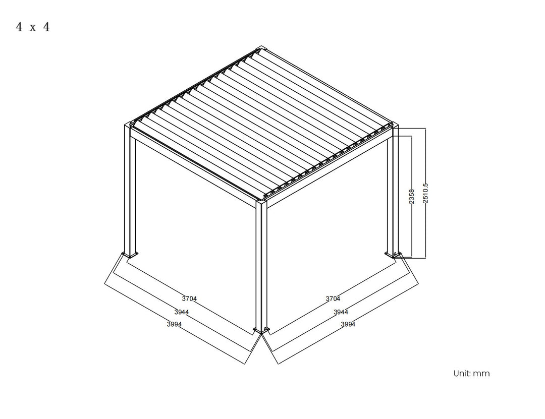 Baltic Manual Freestanding Louvre Roof Aluminium Pergola