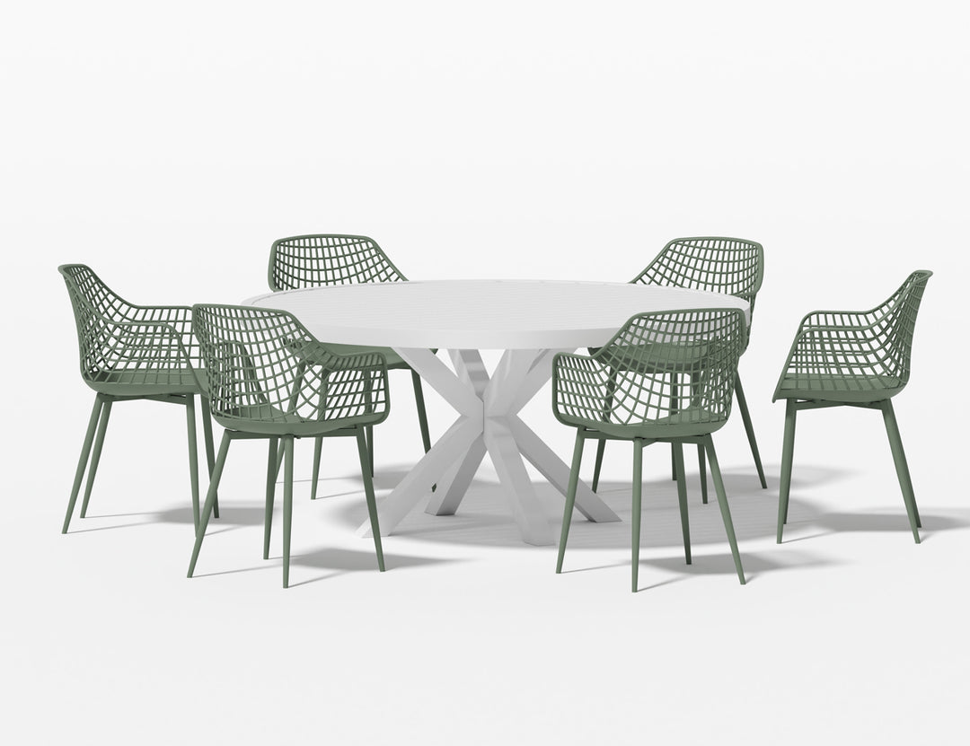 Dipper Table With Ava Chairs 7-Piece Outdoor Dining Set