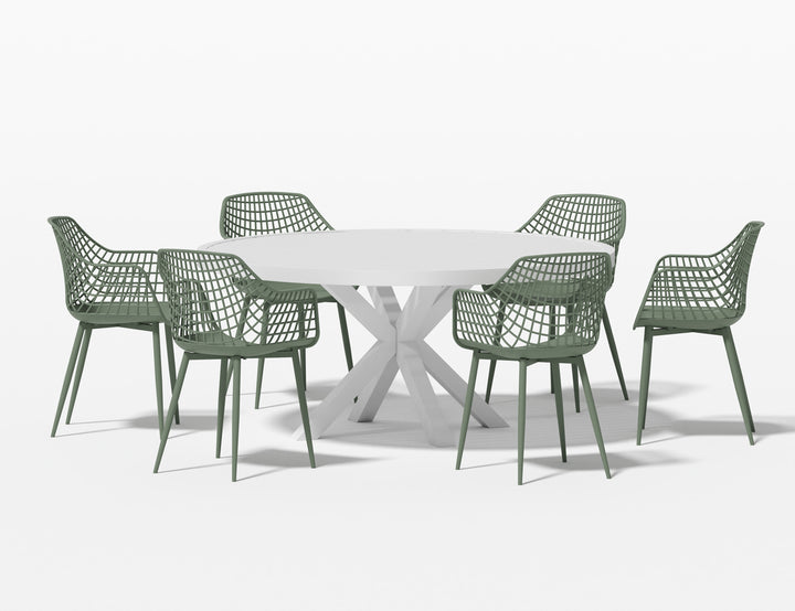 Dipper Table With Ava Chairs 7-Piece Outdoor Dining Set