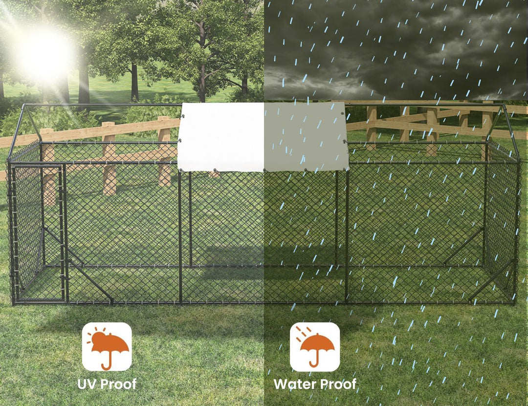 Outdoor Dog Run With One Cover - 196x582x230cm
