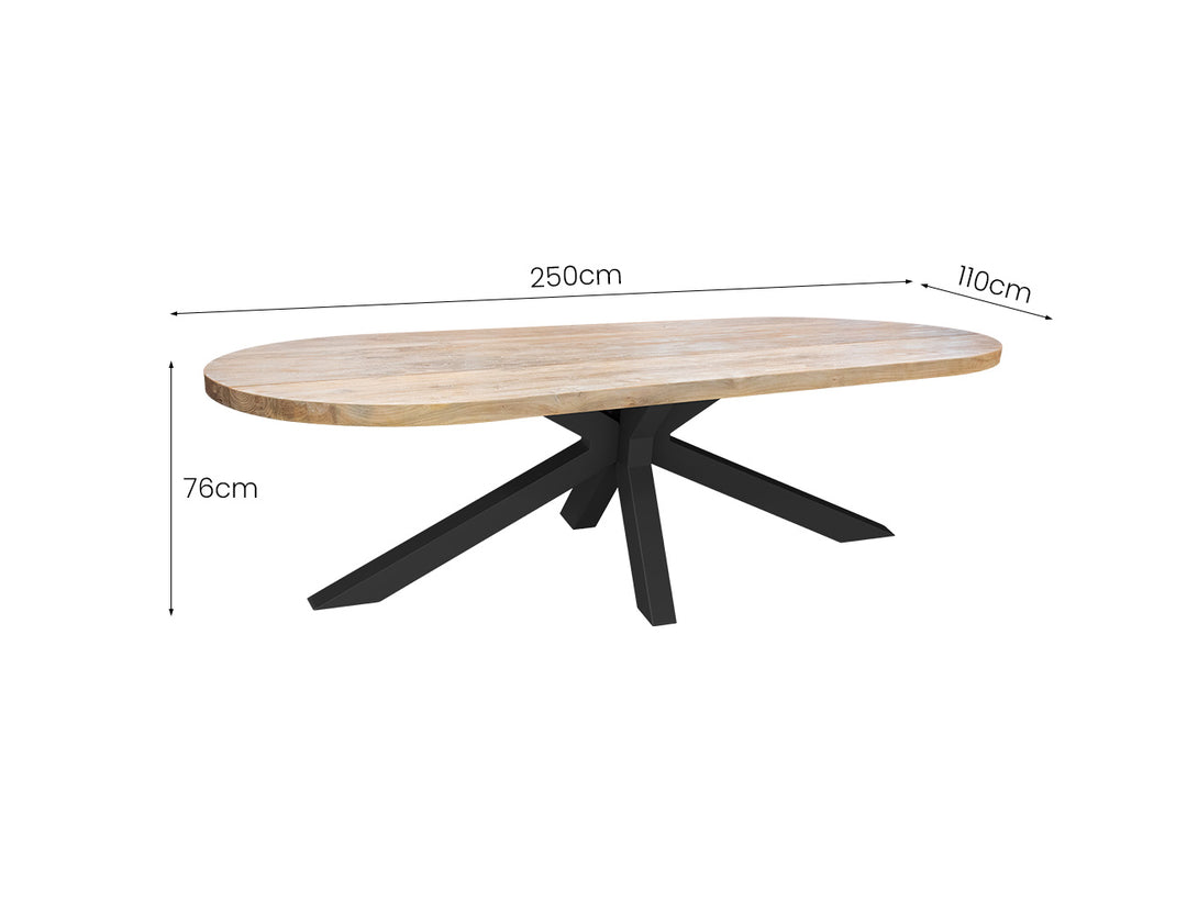 Rose Teak Oval Table 250cm, ,