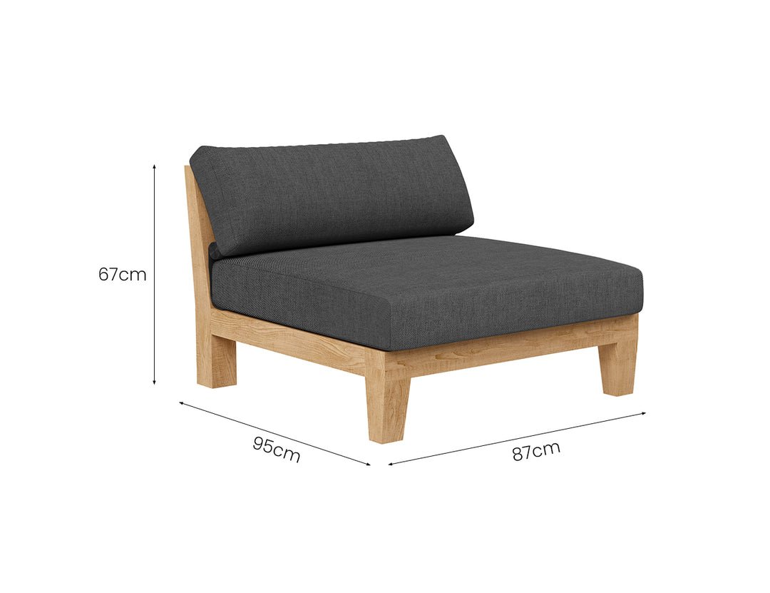 Newport Teak Outdoor Sofa With Ottoman- 4 Seat