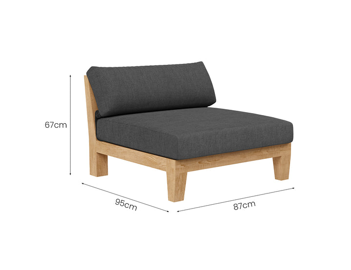 Newport Teak Outdoor Sofa With Ottoman- 4 Seat, ,