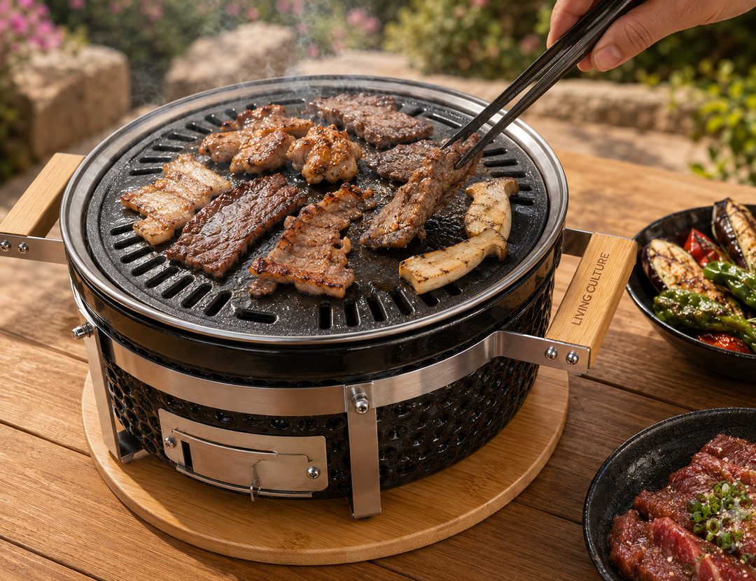 Round Hibachi Searing Plate & Oil Tray