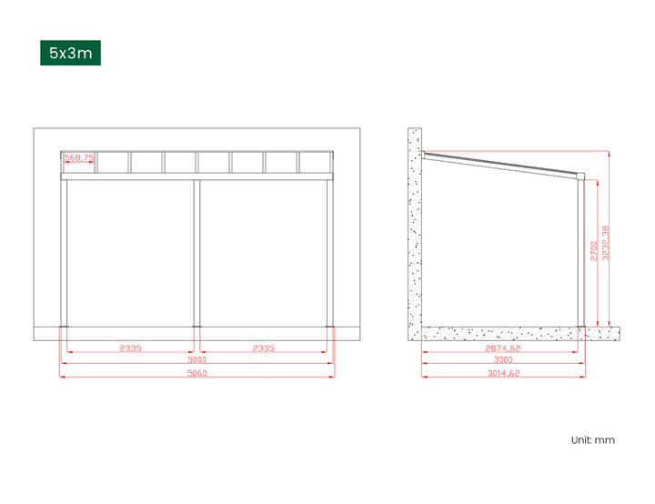 Coastal Patio Cover Collection, Size: 3 x 3m, Colour: White